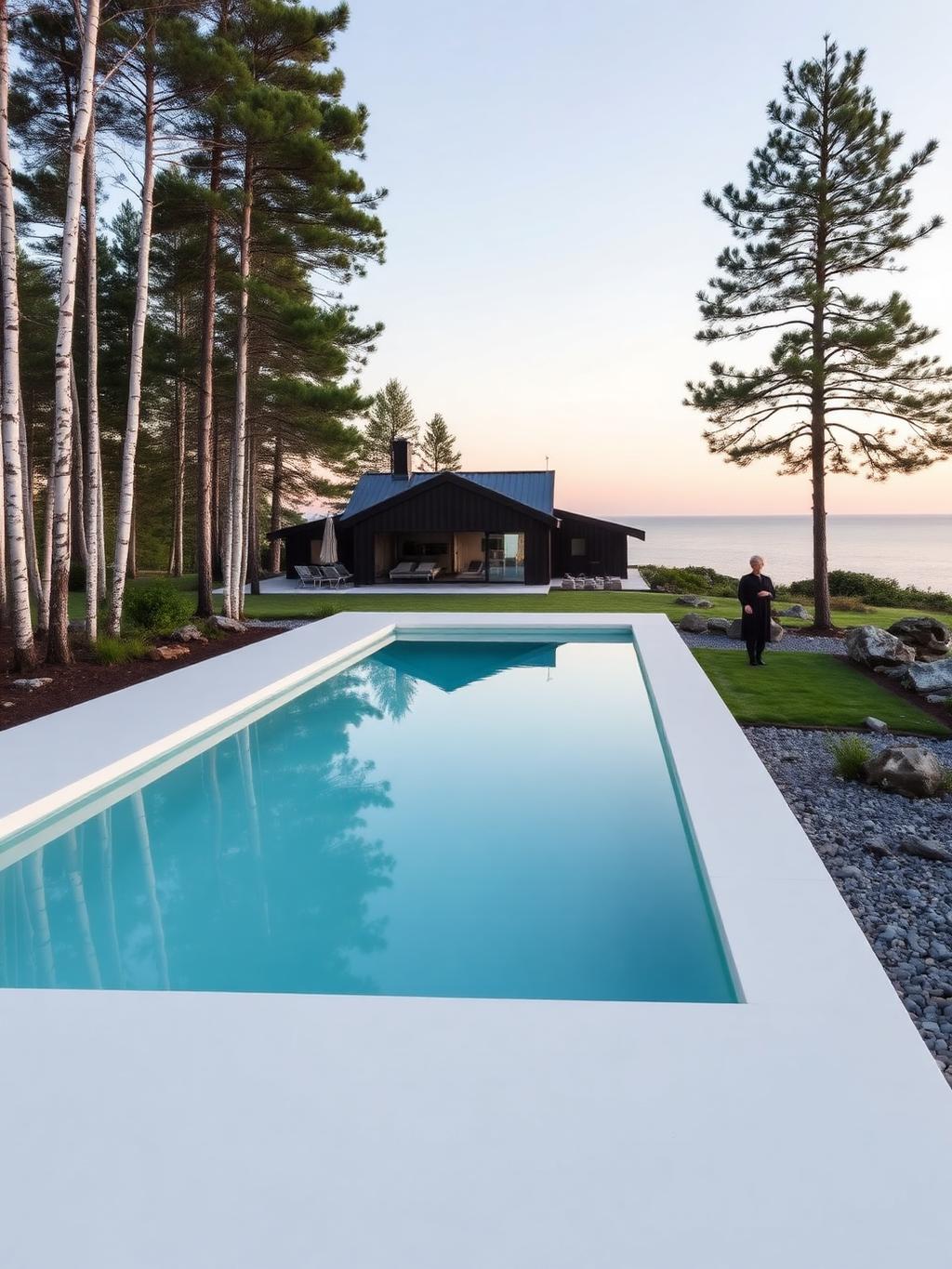 Glasfiberpool på kustnära tomt – exempel på Glasfiberpool i kustnära, Halland