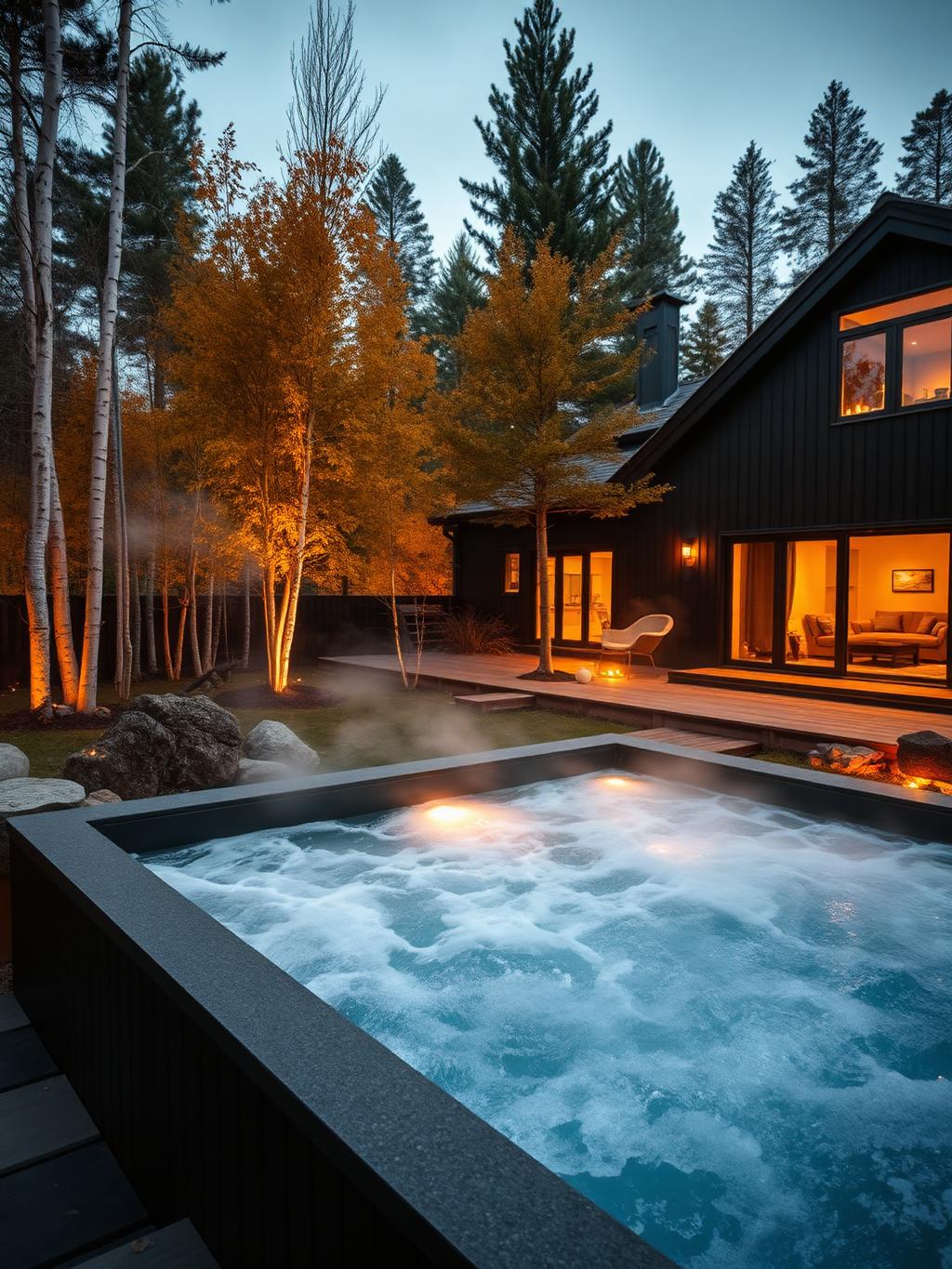 Thermopool i villaträdgård – exempel på Thermopool i villaträdgård, Uppland