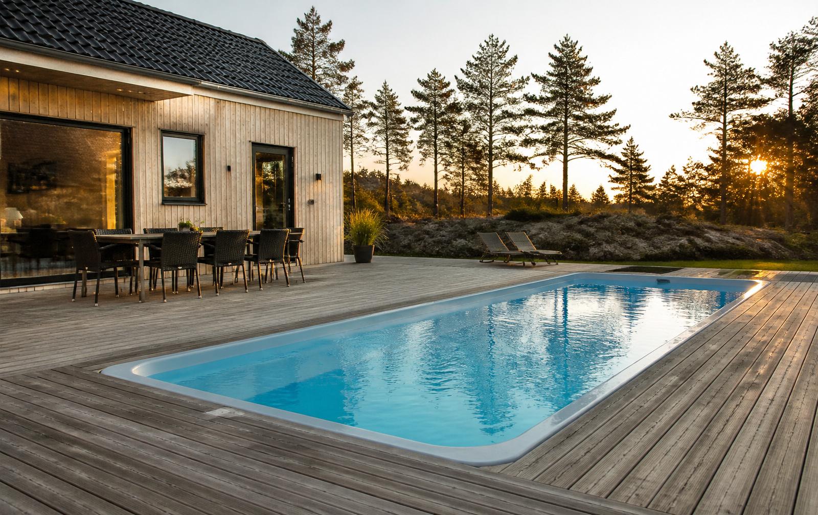 Glasfiber pool – L-form