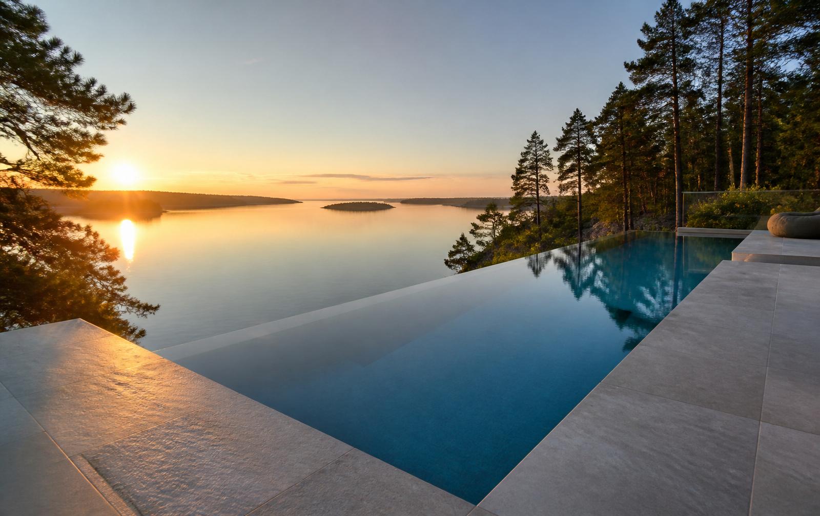 Glasfiber pool – infinity edge