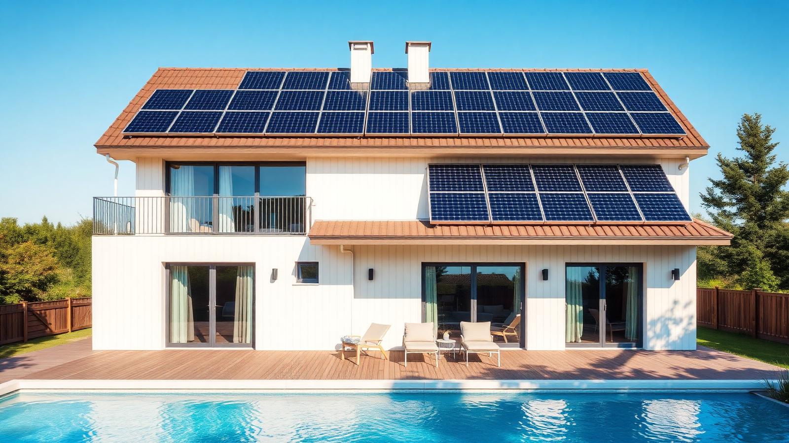 Sol­energi till pool – solpaneler, solfångare och driftkostnad